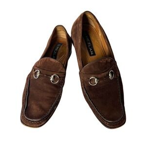 Mezlan Men's Brown Suede Leather Loafers Dress Shoes w/ Silver Horsebit Size 10M
